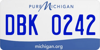 MI license plate DBK0242