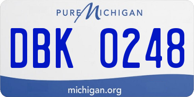 MI license plate DBK0248