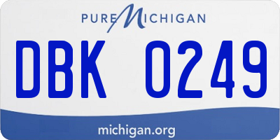 MI license plate DBK0249