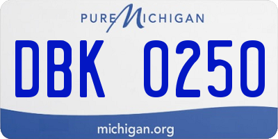 MI license plate DBK0250