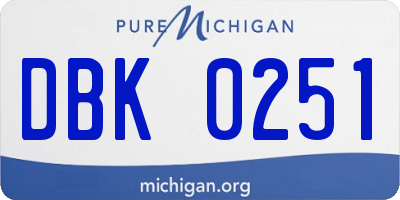 MI license plate DBK0251