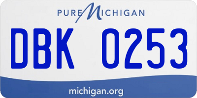 MI license plate DBK0253