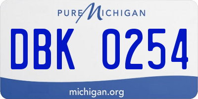 MI license plate DBK0254