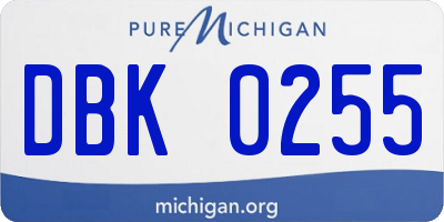 MI license plate DBK0255