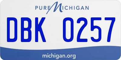 MI license plate DBK0257