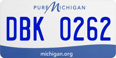 MI license plate DBK0262