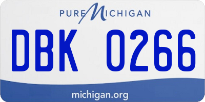 MI license plate DBK0266