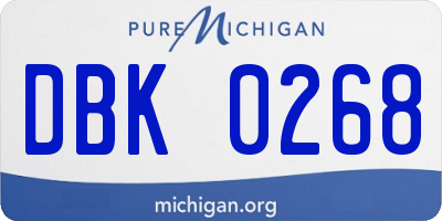 MI license plate DBK0268