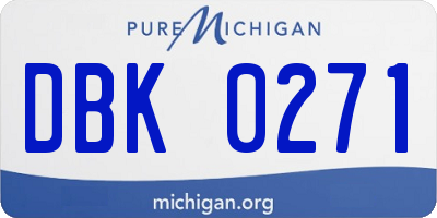 MI license plate DBK0271
