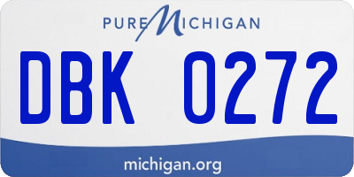 MI license plate DBK0272
