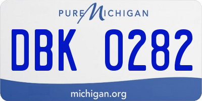 MI license plate DBK0282