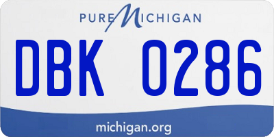 MI license plate DBK0286