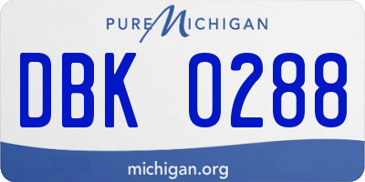 MI license plate DBK0288