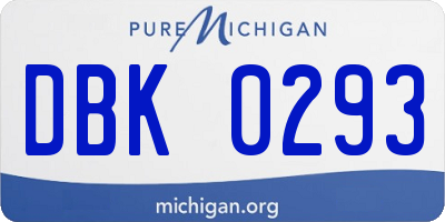 MI license plate DBK0293