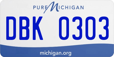 MI license plate DBK0303