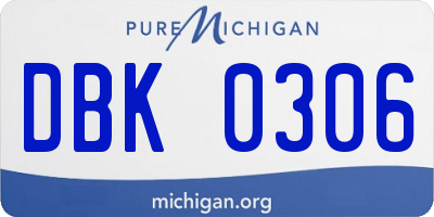 MI license plate DBK0306