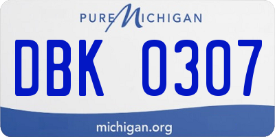 MI license plate DBK0307