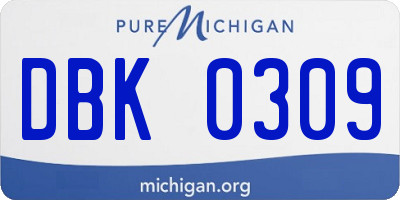 MI license plate DBK0309