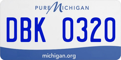 MI license plate DBK0320