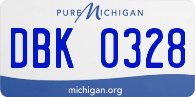 MI license plate DBK0328