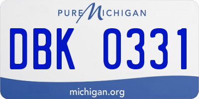 MI license plate DBK0331