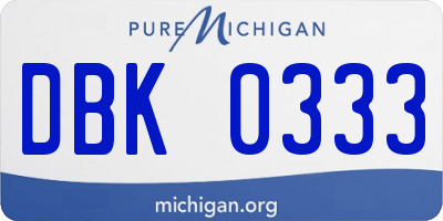 MI license plate DBK0333