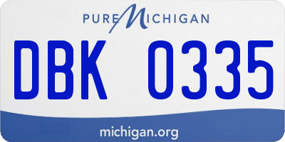 MI license plate DBK0335