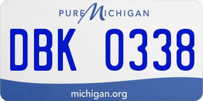 MI license plate DBK0338