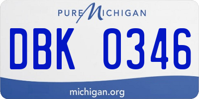 MI license plate DBK0346