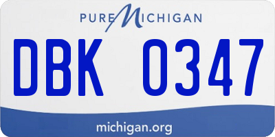 MI license plate DBK0347