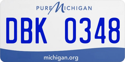 MI license plate DBK0348