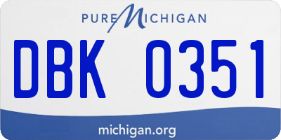 MI license plate DBK0351