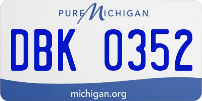 MI license plate DBK0352