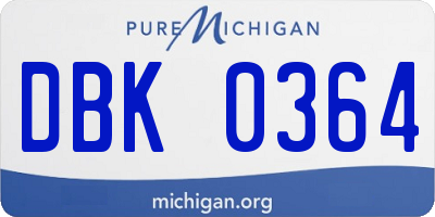MI license plate DBK0364