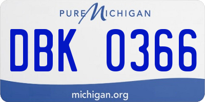 MI license plate DBK0366