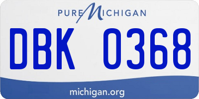 MI license plate DBK0368