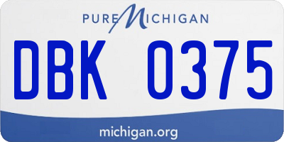 MI license plate DBK0375