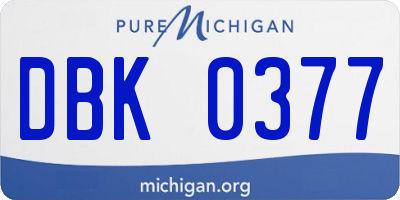 MI license plate DBK0377