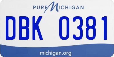 MI license plate DBK0381