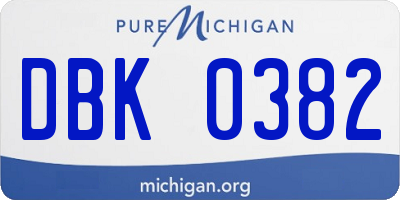 MI license plate DBK0382