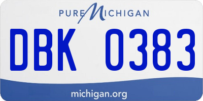 MI license plate DBK0383