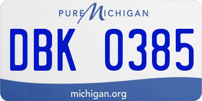 MI license plate DBK0385