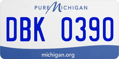 MI license plate DBK0390