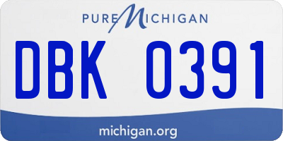 MI license plate DBK0391