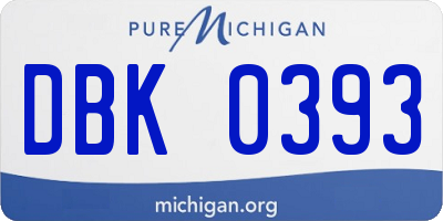 MI license plate DBK0393
