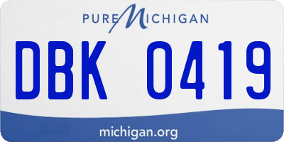 MI license plate DBK0419