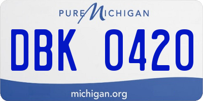 MI license plate DBK0420
