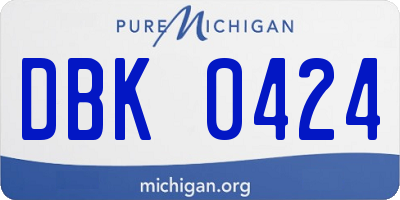 MI license plate DBK0424