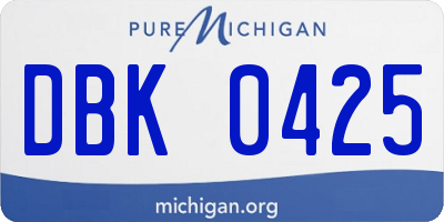 MI license plate DBK0425
