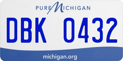MI license plate DBK0432